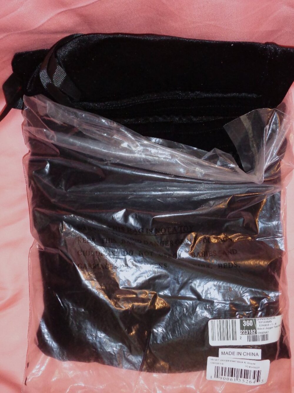 NEW BEAUTIFUL LUXURIOUS K JORDAN BLACK VELVET STRETCH JOGGER PANTS-SZ XL